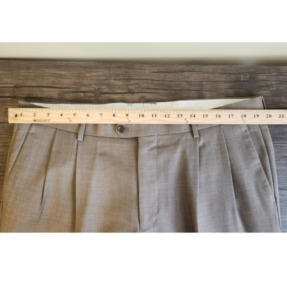 Baroni Super 150s Tan Brown Micro Pattern Suit 44S Jacket 40X26 Pants 100% Wool - Picture 15 of 16